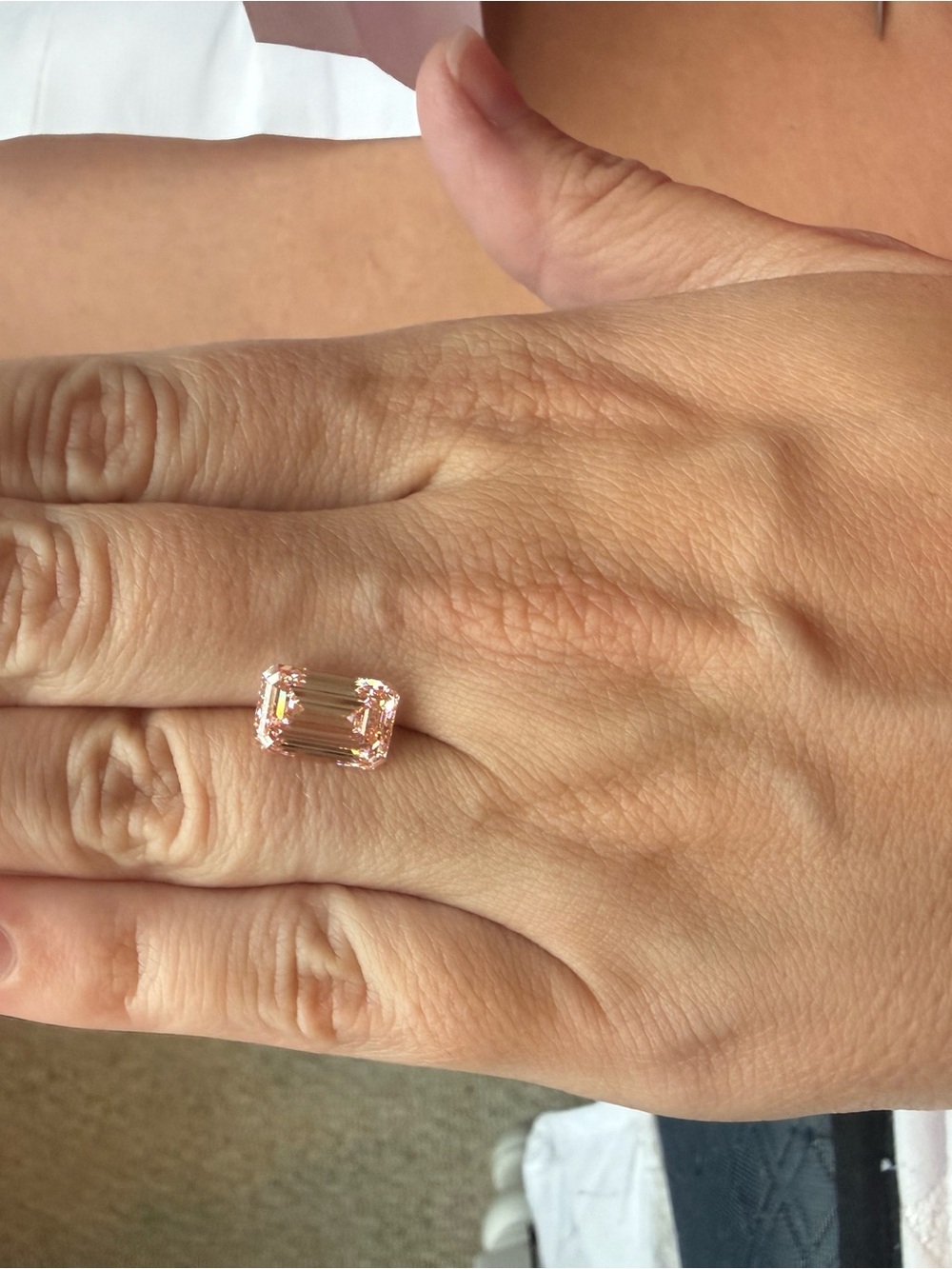 Pink Emerald-Cut Lab Diamond